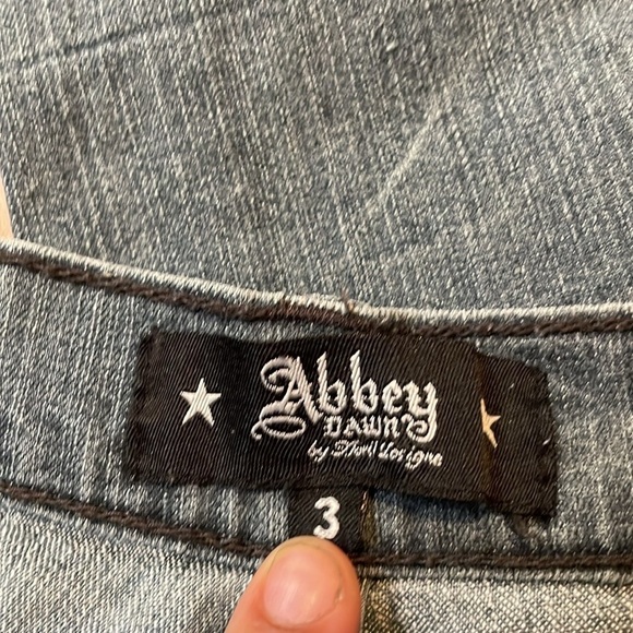 Abbey Dawn Women's Blue and Black Skinny Y2K Dark Wash Low Rise Jeans Size 3 - Picture 2 of 8